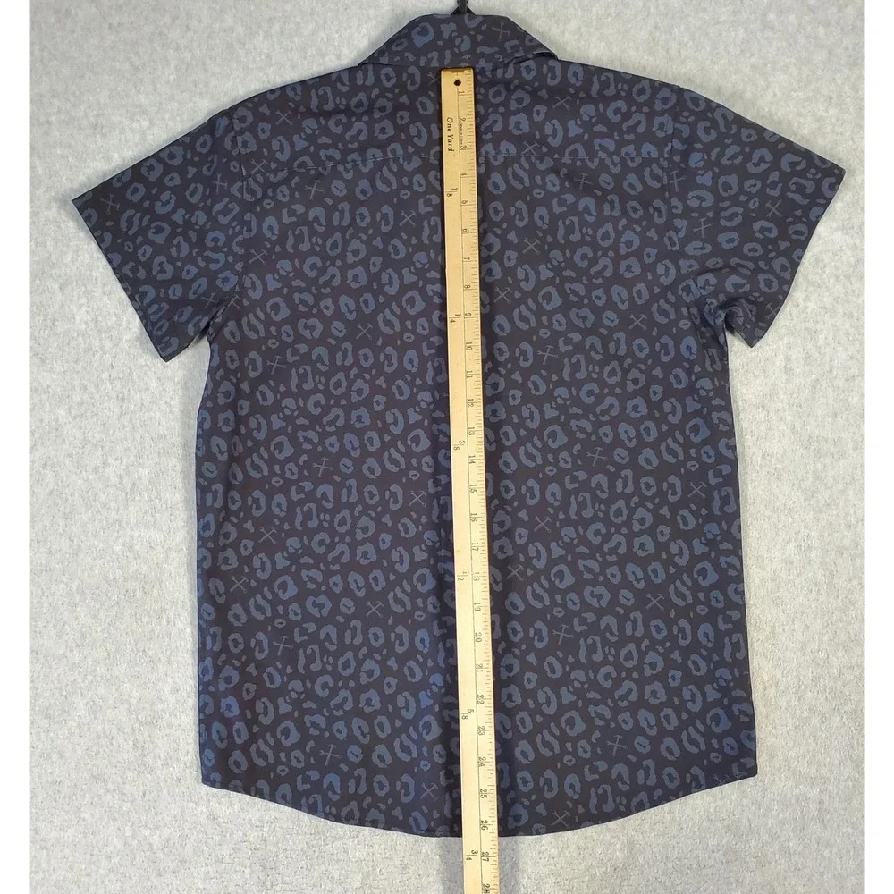 Dixxon Flannel Co Shirt The Party Animal Youth XL Leopard Print Short Sleeve DFC